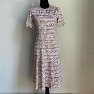Miss Onward vintage Japanese brown and white short sleeve dress